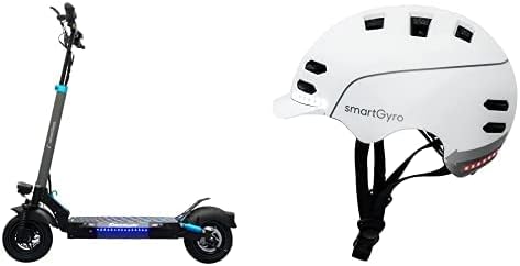 SmartGyro Speedway - Patinete Eléctrico + SmartGyro Casco Inteligente Smart Helmet Blanco L